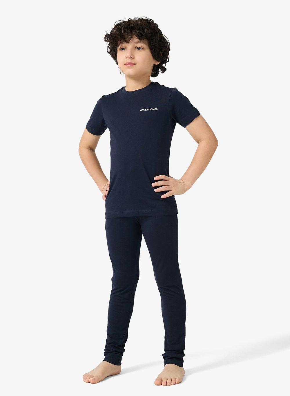 Boys Navy Jersey T‑Shirt & Pant Set 12281188 - Image 1