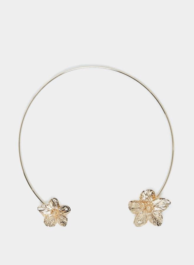 Styli Gold Floral Edge Choker Necklace - Image 1