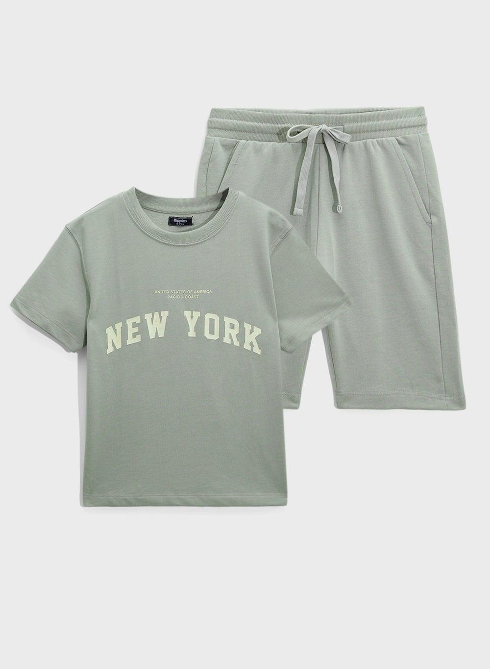 Ripples Biggy Graphic Oversized T-Shirt & Shorts Set - Image 1