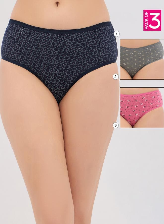 Clovia Printed Mid Rise Hipster Briefs 3-Pack - Image 1