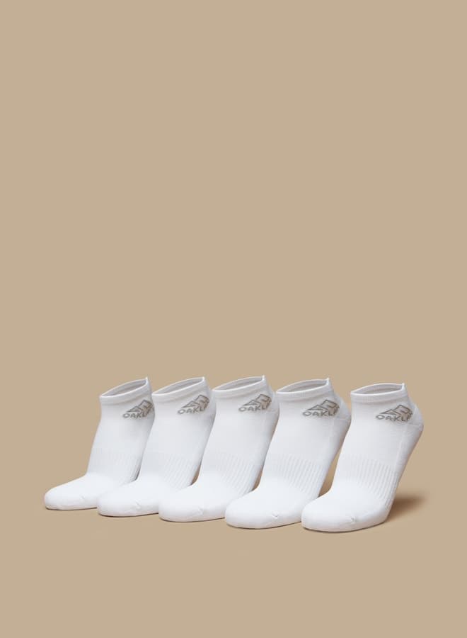 Men’s Logo Print Ankle Sports Socks Set of 5 - Image 1