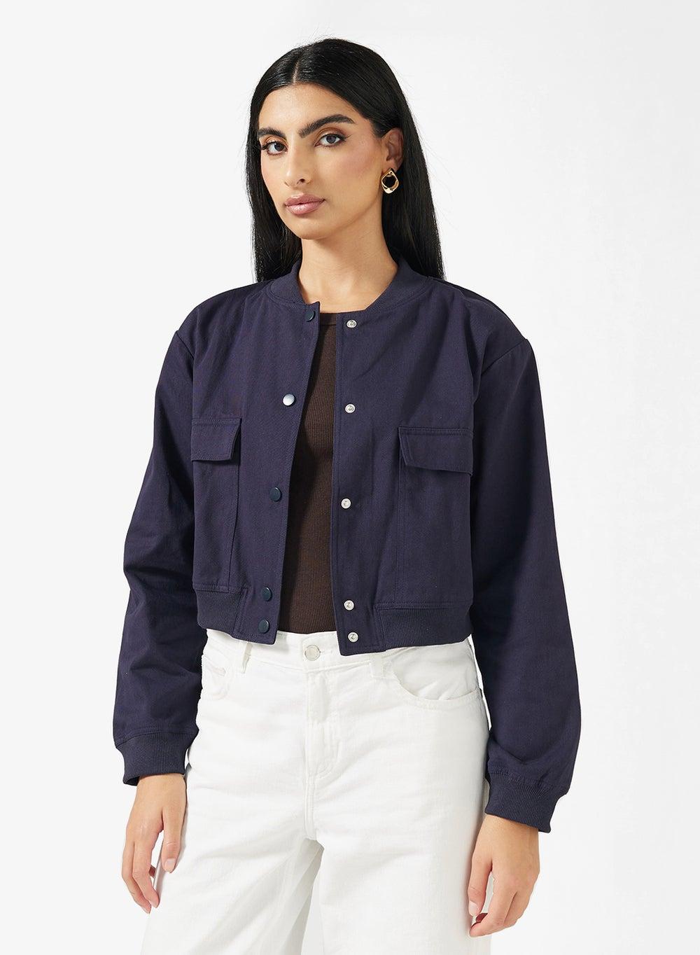 Tailored Navy Bomber Jacket Wt1006 - Image 1