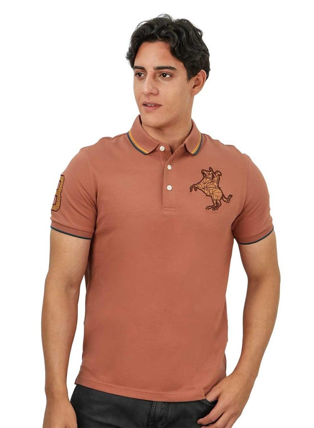 Men’s Slim Fit Cotton Napoleon Polo Shirt - Image 1