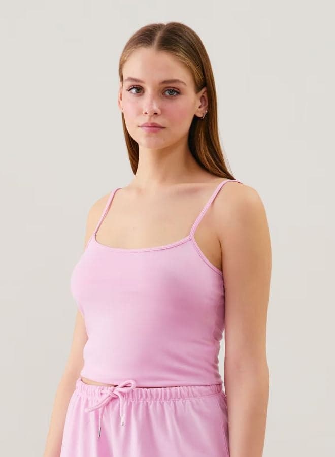 Slim Fit Pink Jersey Camisole Top 654569590 - Image 1