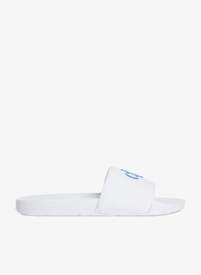 Calvin Klein Jelly Mono PU Logo Sliders - Image 1