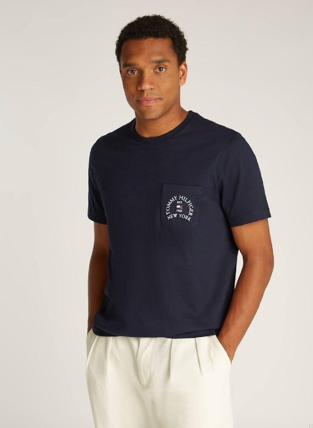 Hilfiger Arch Pocket Cotton T-Shirt Desert Sky - Image 1