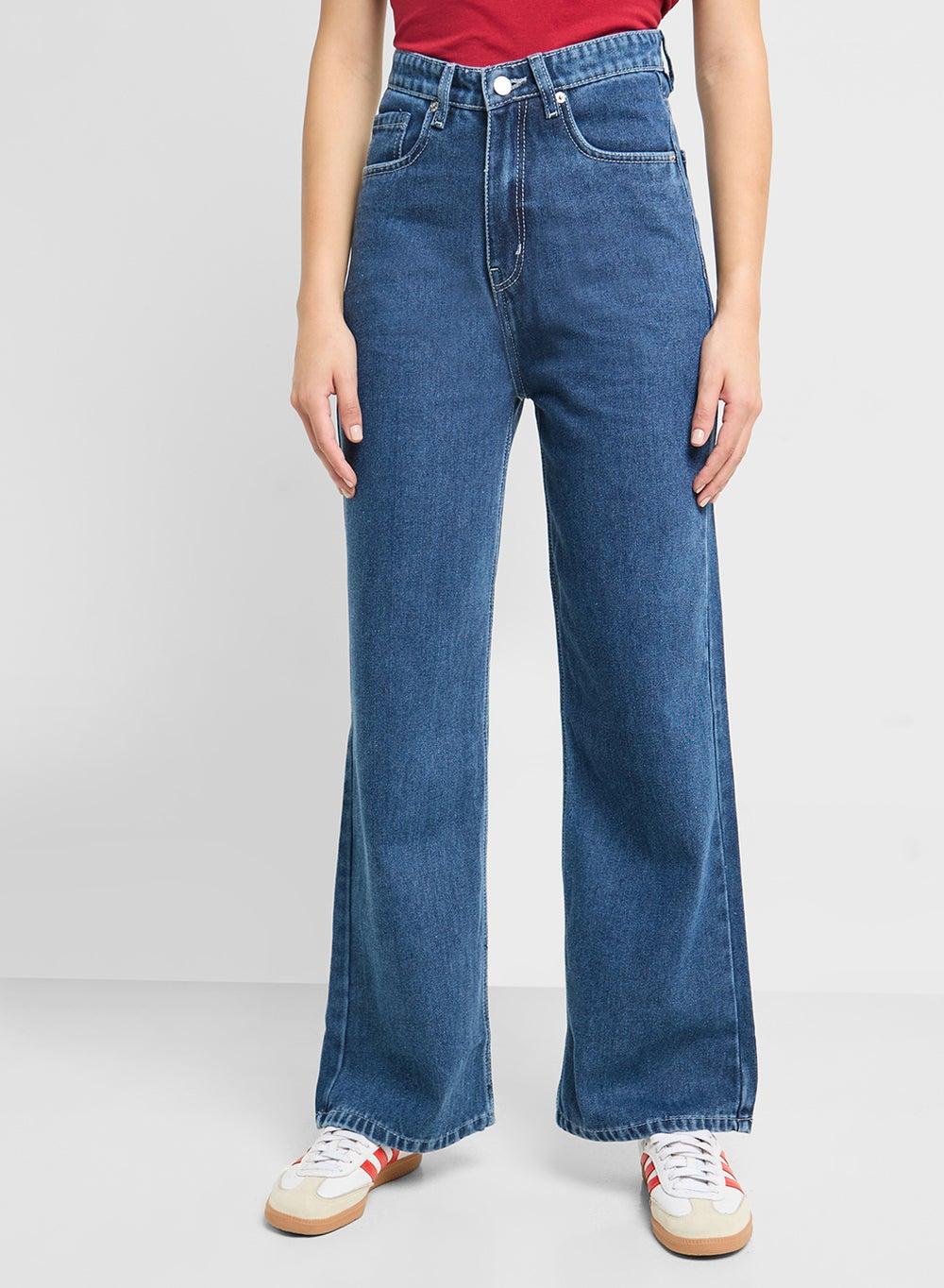 Mid Rise Wide Leg Blue Jeans Zopwd210 - Image 1
