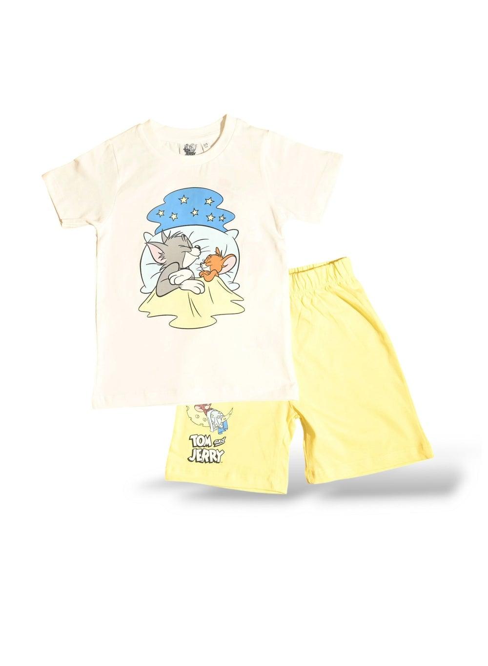 Tom and Jerry Boys Casual Short Set Yellow - Image 1