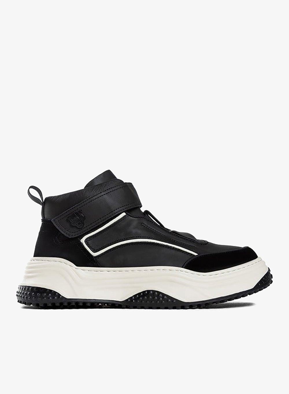 Pulse Black Leather Mid-Cut Sneakers SN010 - Image 1