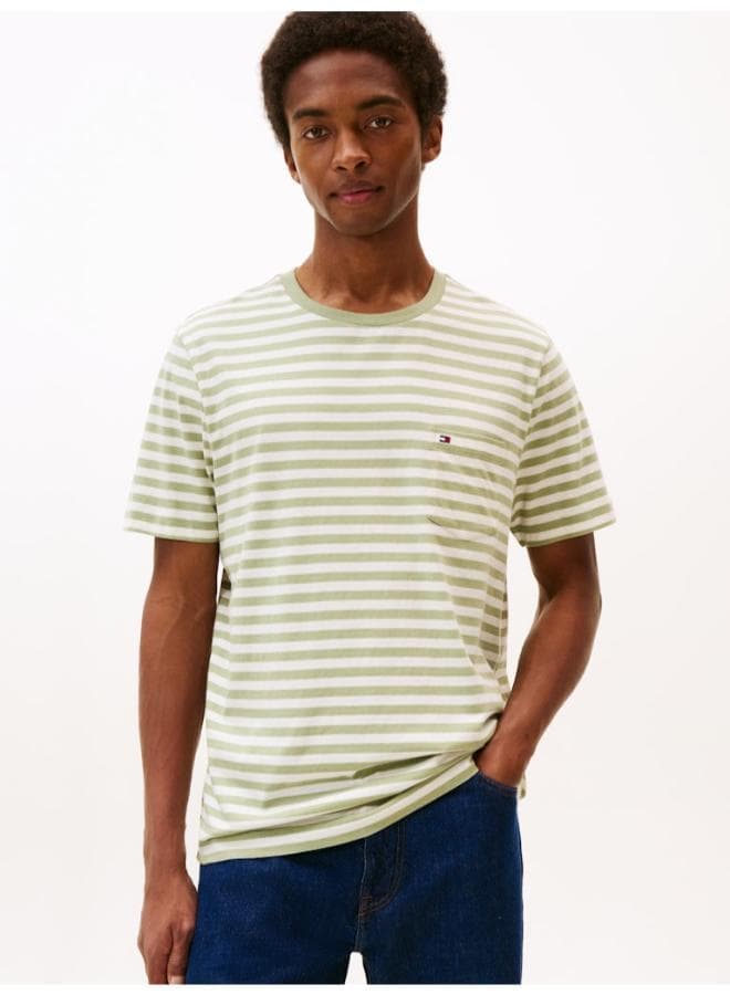 Stripe Patch Pocket Cotton Jersey T-Shirt MW0MW413780CG - Image 1