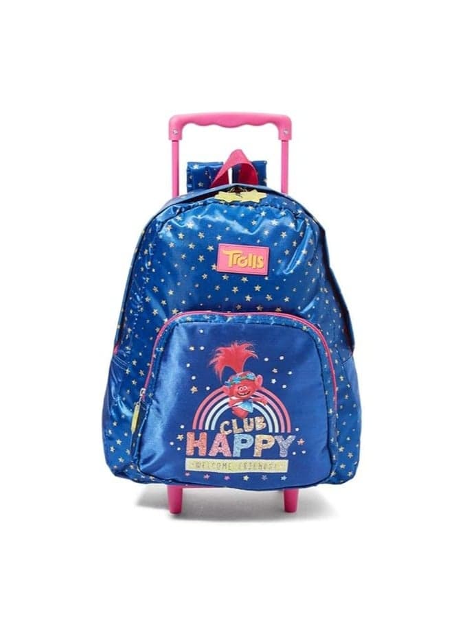 Trolls 13" Blue Kids Trolley Backpack - Image 1