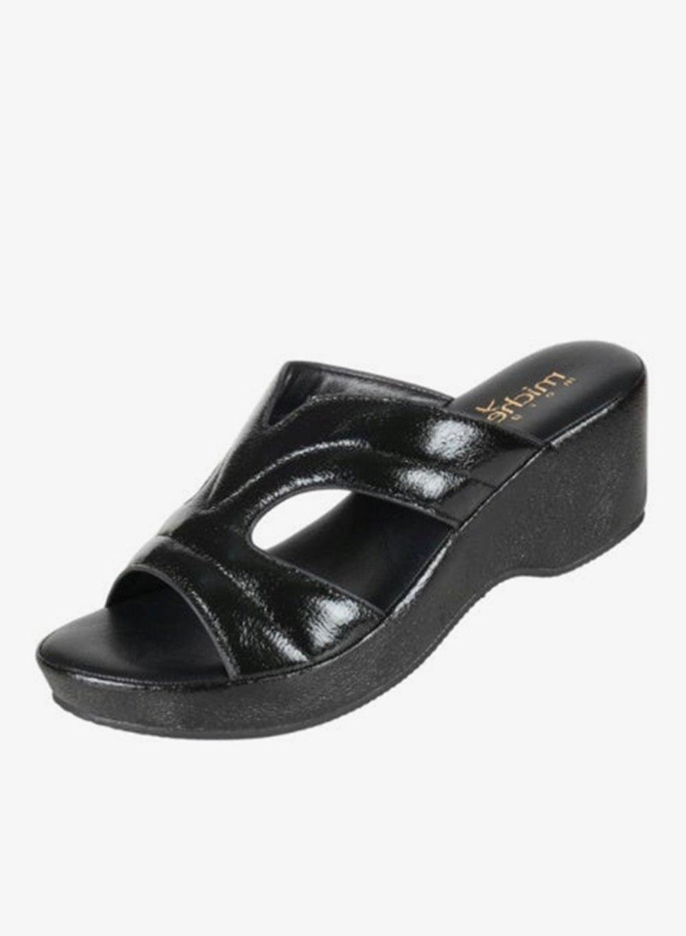 Michelle Morgan 092-2963 Black Mid Wedge Sandals - Image 1