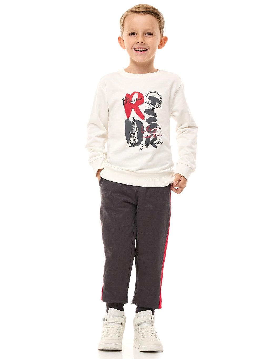 Boys Printed Cotton Sweatshirt & Jogger Set 2-Pack - Image 1