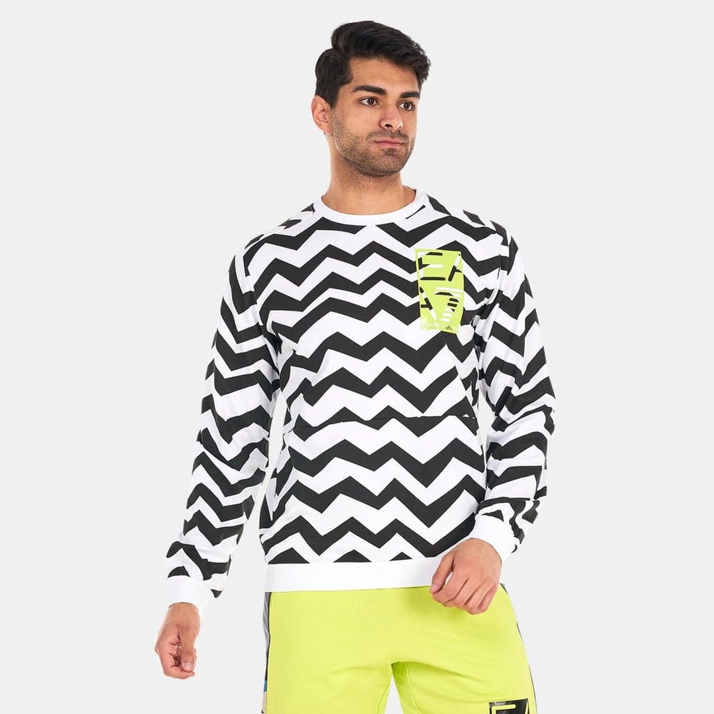 Men’s Train Graphic Cotton Sweatshirt White - Image 1