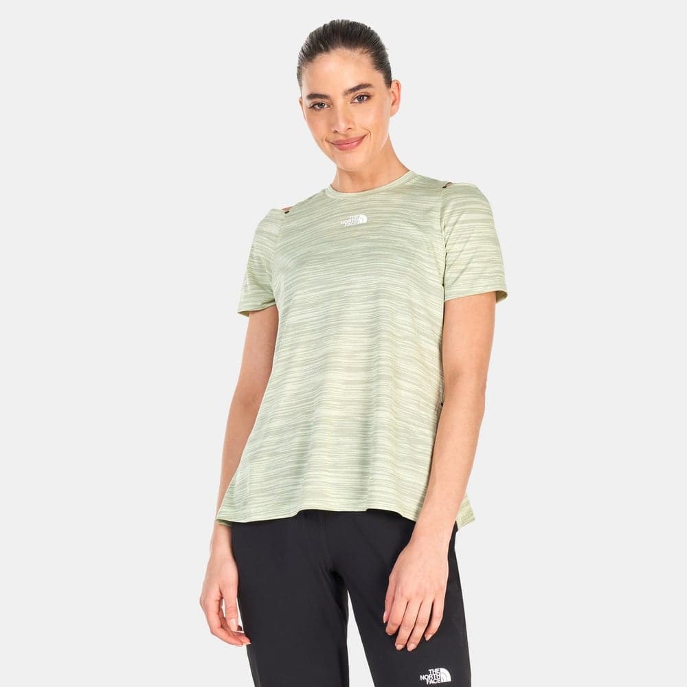 Women’s Green Striped Crew Neck T-Shirt Classic Fit - Image 1