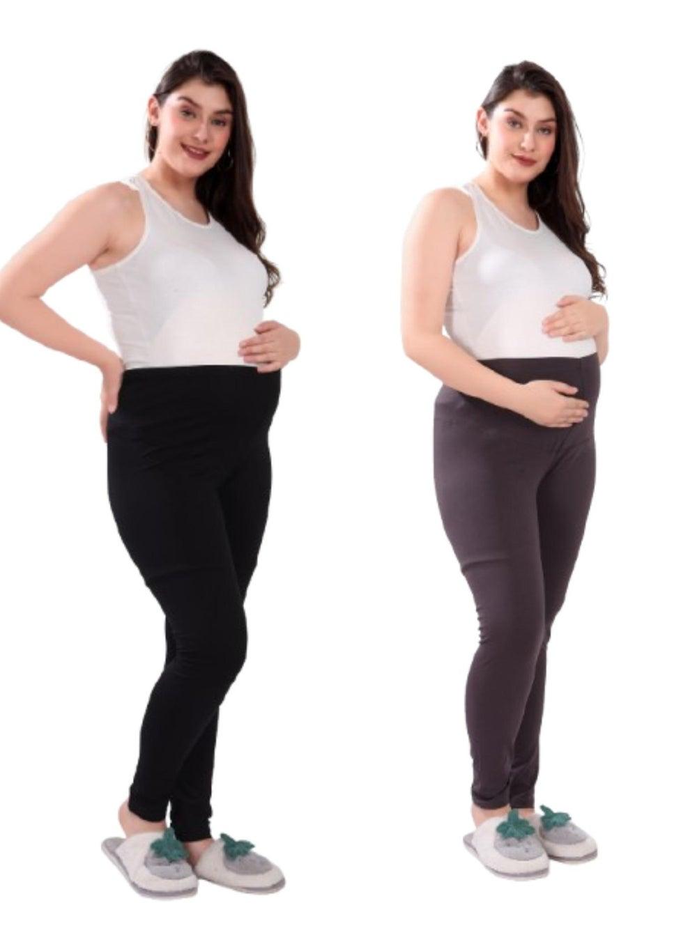 Pack of 2 High-Rise Viscose Maternity Leggings - Image 1