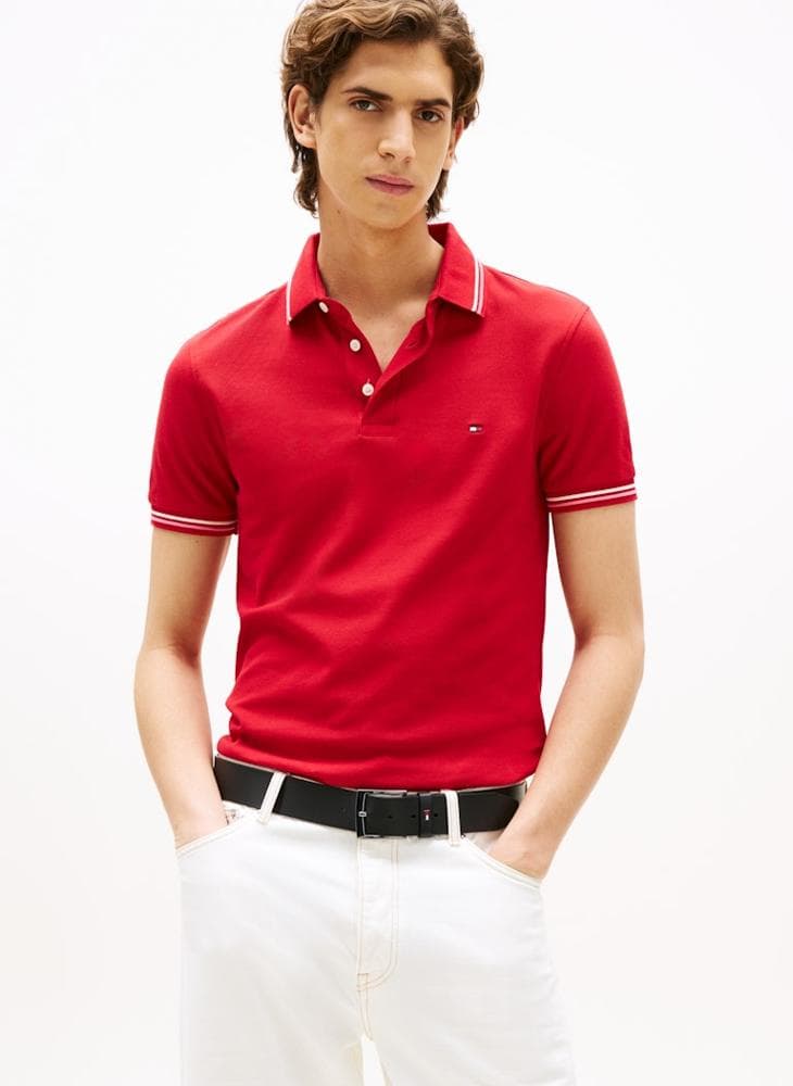 Slim Fit Tipped Pique Polo Shirt MW0MW39993 - Image 1