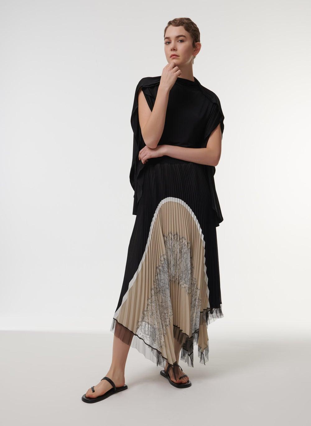 Cape Sleeve Fitted High-Neck Top - Image 1