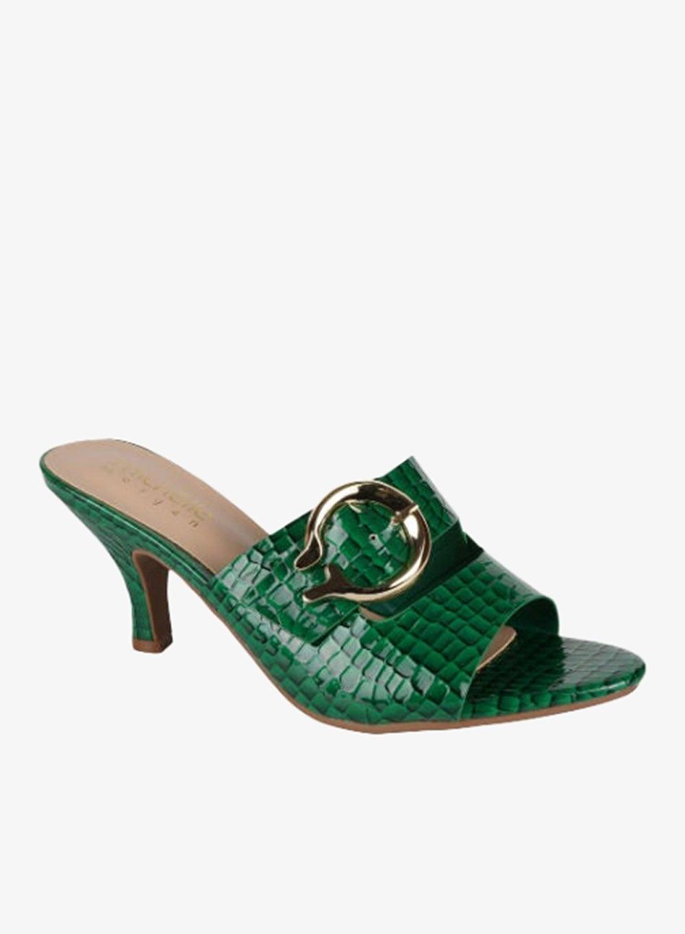 Michelle Morgan Green Kitten Heel Mule 213RC002 - Image 1