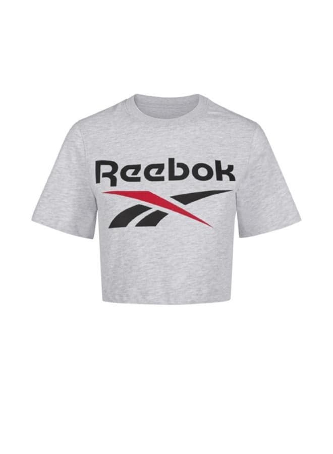 Sadie 2 Colour Logo Cotton Cropped T-Shirt - Image 1