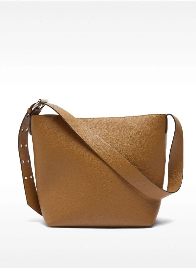 Studded Strap Brown Shoulder Bag 234814 Ca - Image 1