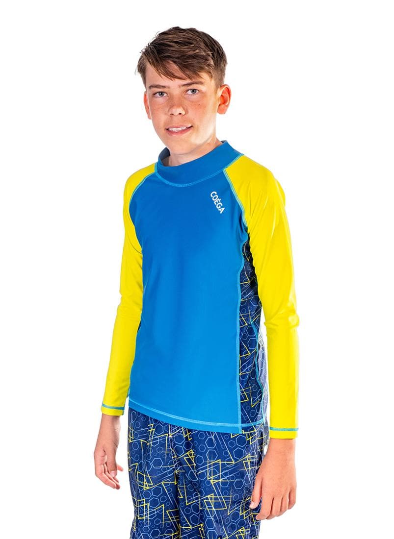 COEGA Boys Long Sleeve Rashguard Navy Geometric - Image 1