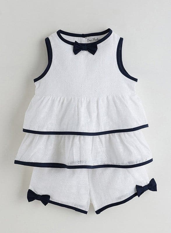 One Friday Infant Off White Dress & Shorts Set - Image 1