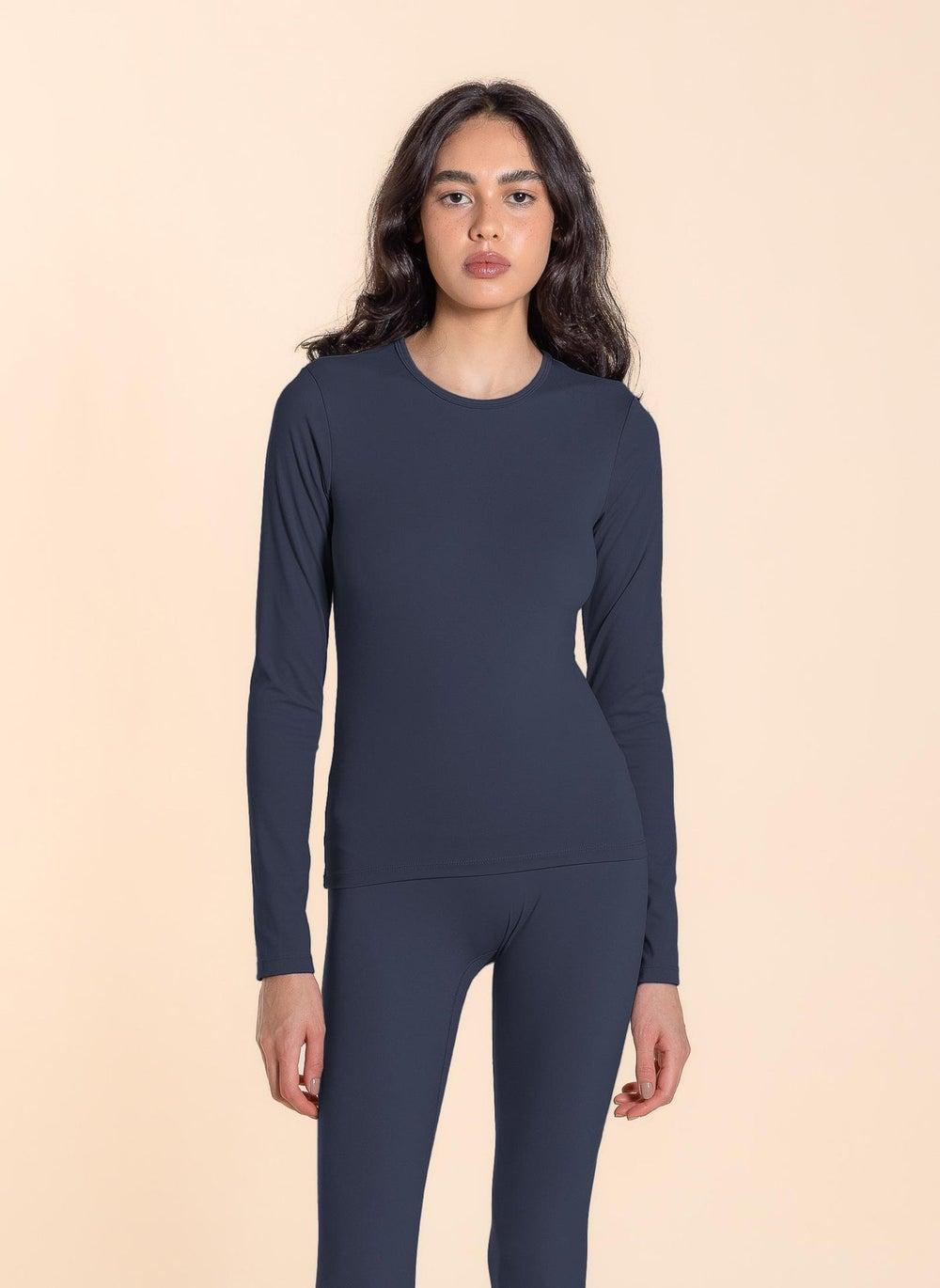 Soft Long Sleeve Top in Dark Blue - Image 1