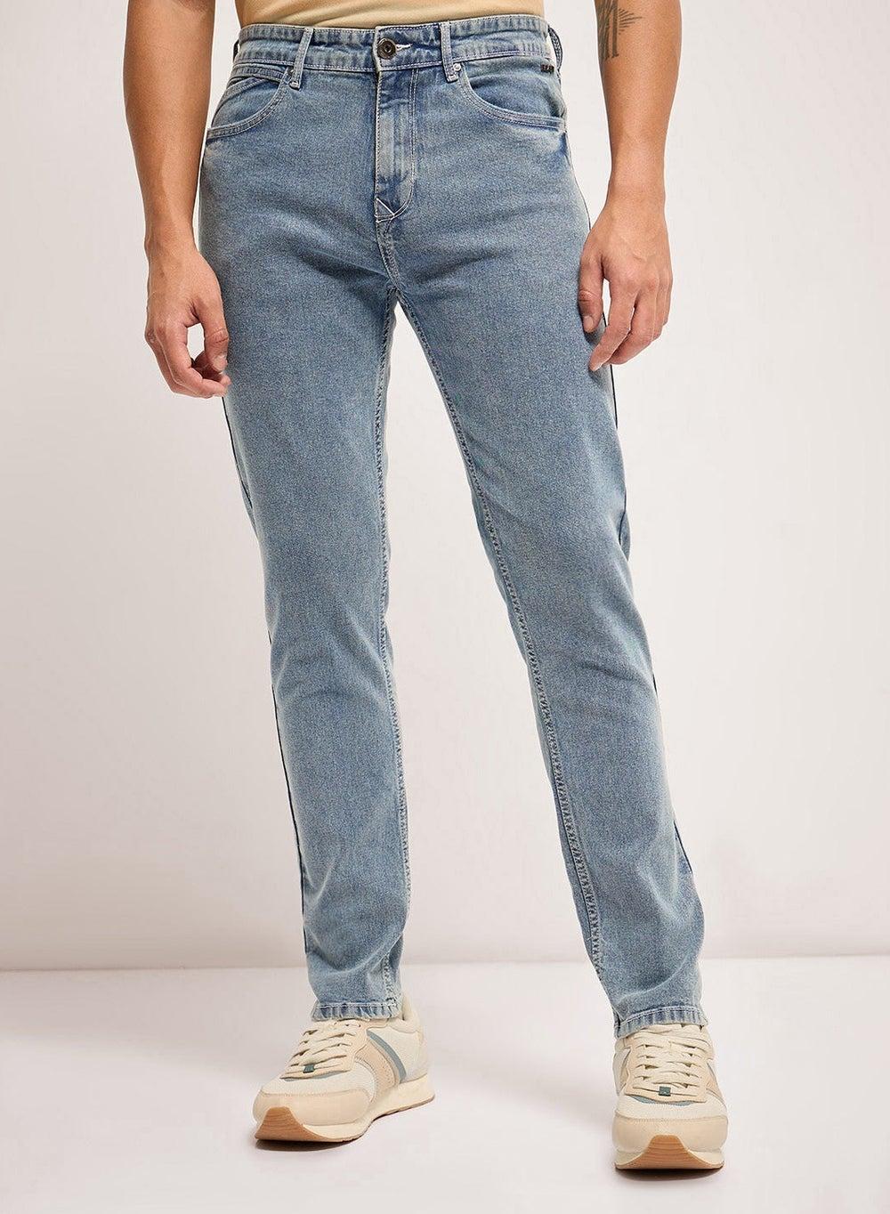 Men’s Lightweight Blue Straight Fit Jeans – Cotton Blend - Image 1
