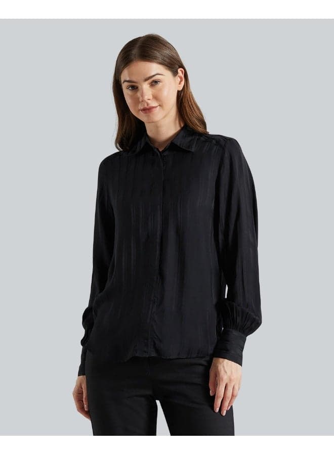 Satin Striped Cotton Shirt – Relaxed Regular Fit - Image 1