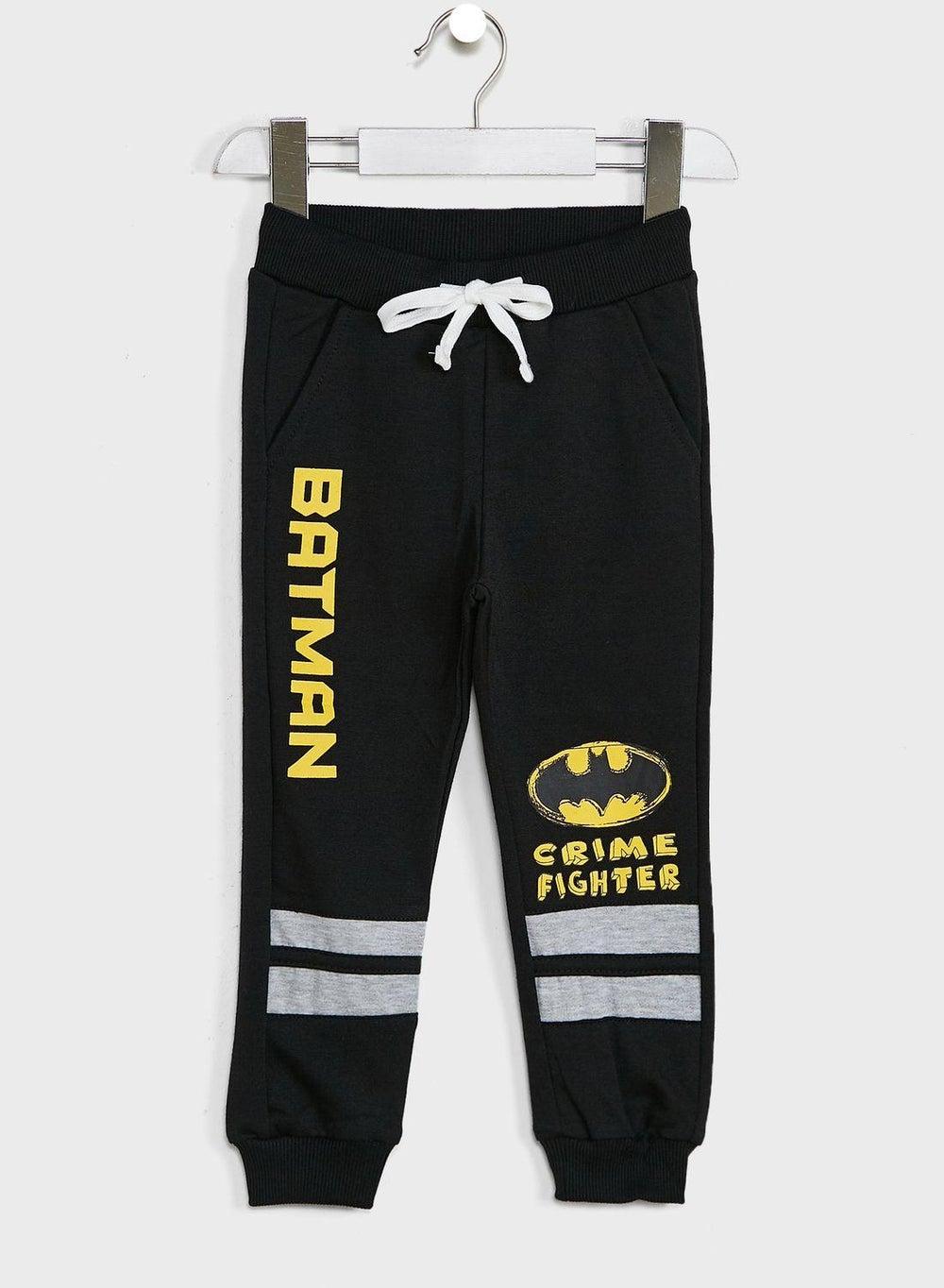 Youth Batman Graphic Sweatpants Black Straight Fit - Image 1