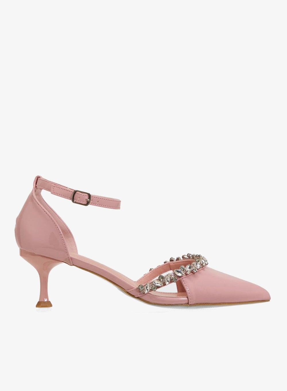 Diamante Pink Heeled Pump X2503 203 - Image 1