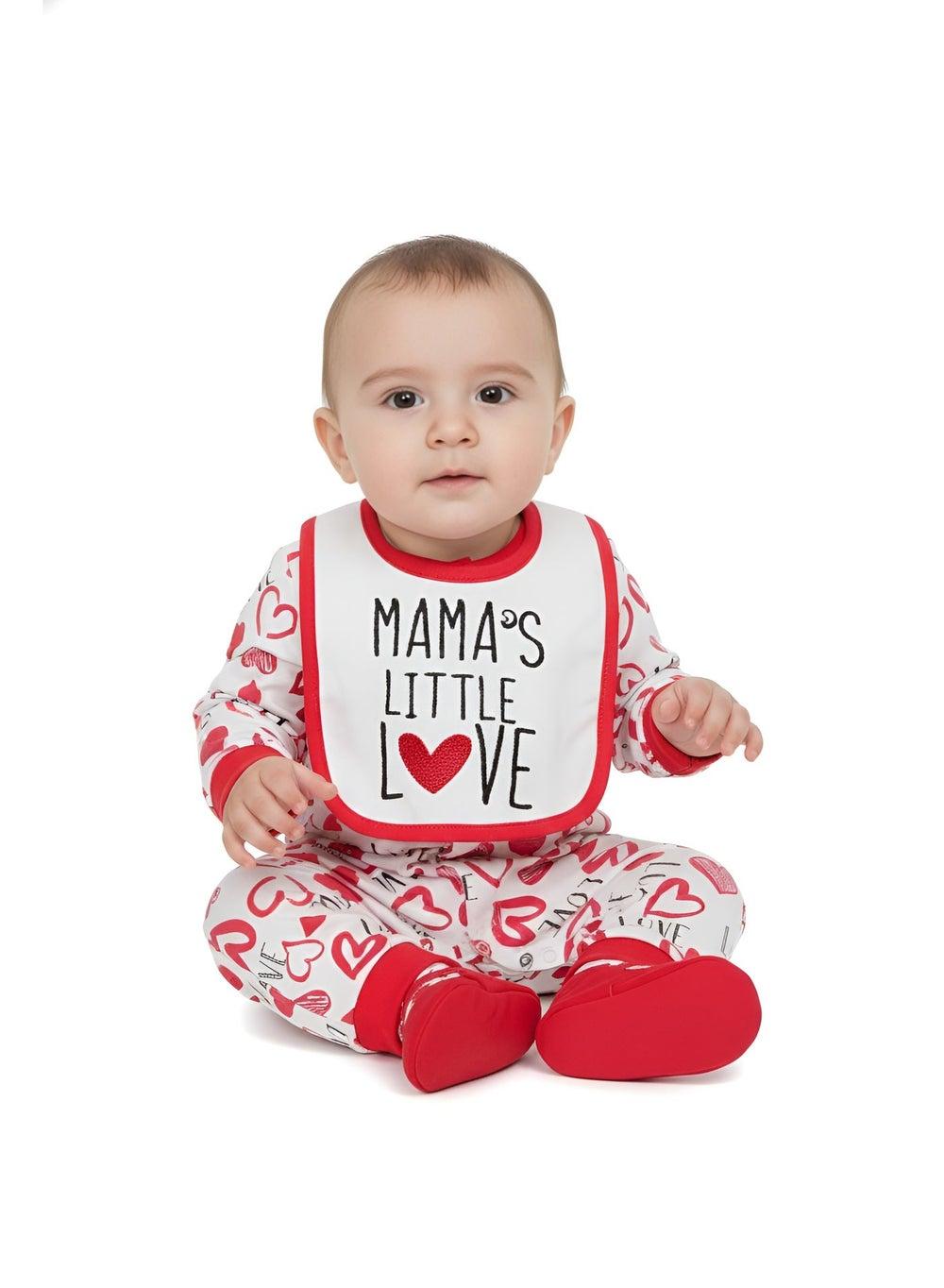 Bambimici Mama’s Little Love Red Long Sleeve Bodysuit - Image 1