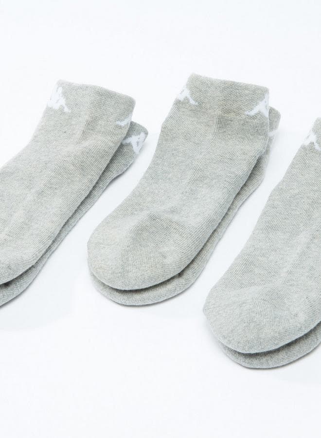 Kappa Textured Grey Ankle Socks Set of 3 - Image 1