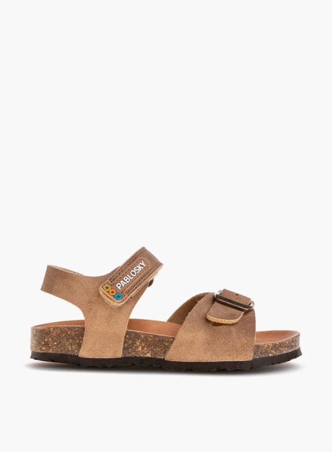 Boys Brown Sandals 516532 Buckle Hook Closure - Image 1