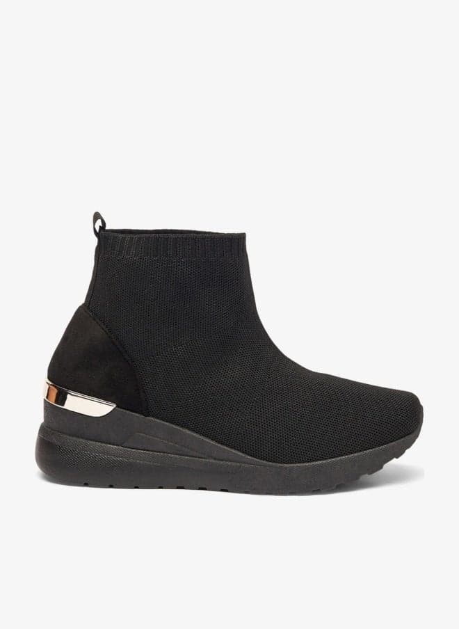 Flora Bella Wss0095 Black Textured Slip-On Ankle Boots - Image 1