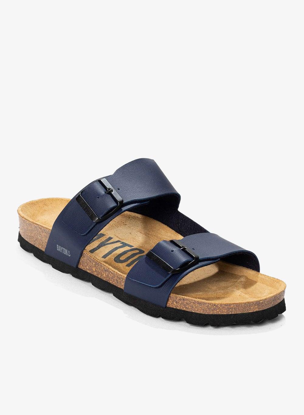 Ilithyie Navy Cork Flat Sandals - Image 1
