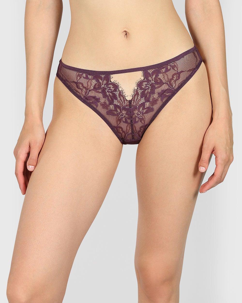 Isla & Evie Mb Floral Lace Brazilian Bikini Panty - Image 1