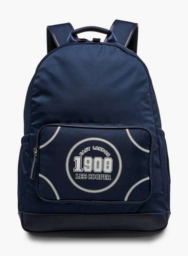 Navy Printed Backpack Gtl 202508 Adjustable Zip Closure - Image 1
