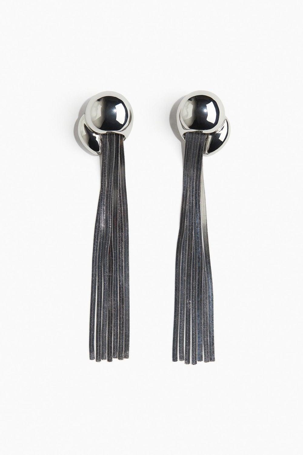 Knot Detail Snake Chain Drop Earrings 14cm - Image 1