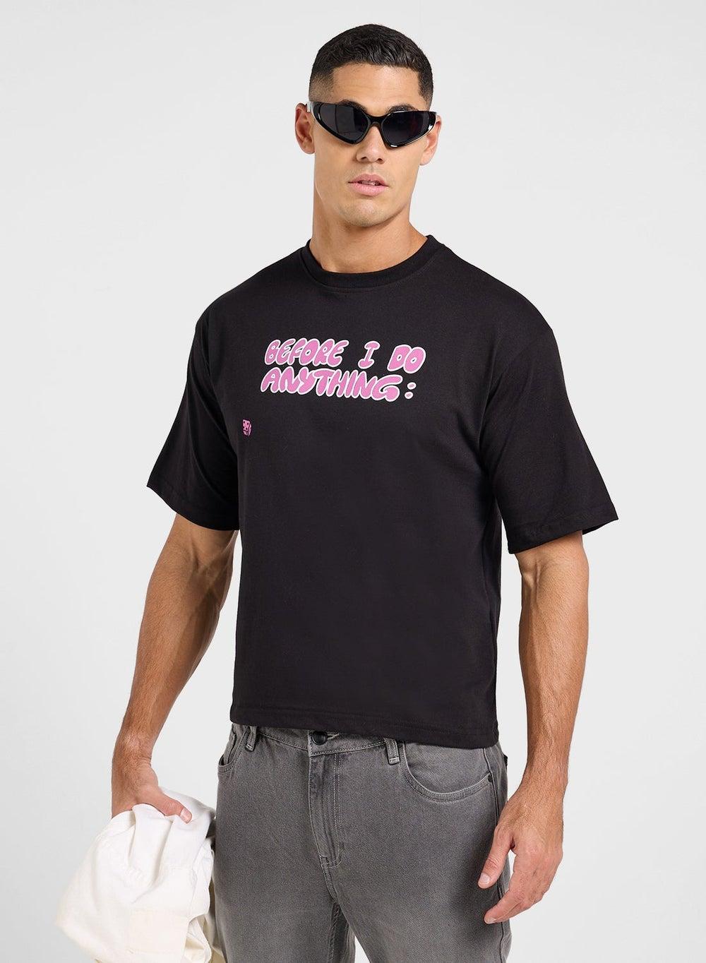 Zop Ot 3264 Oversized Graphic Tee Black - Image 1