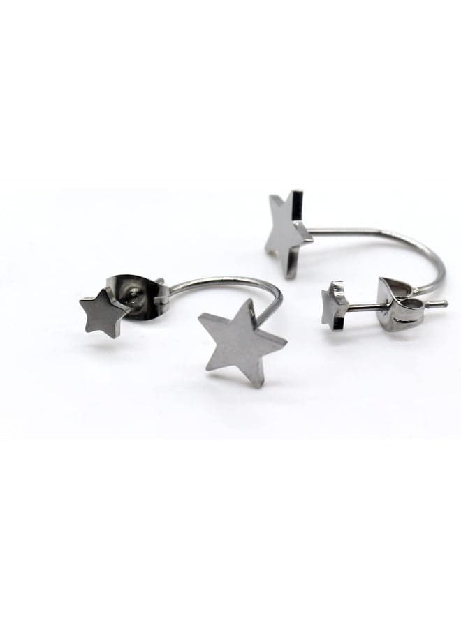 Lee Cooper Silver Star Stainless Steel Earrings - Image 1