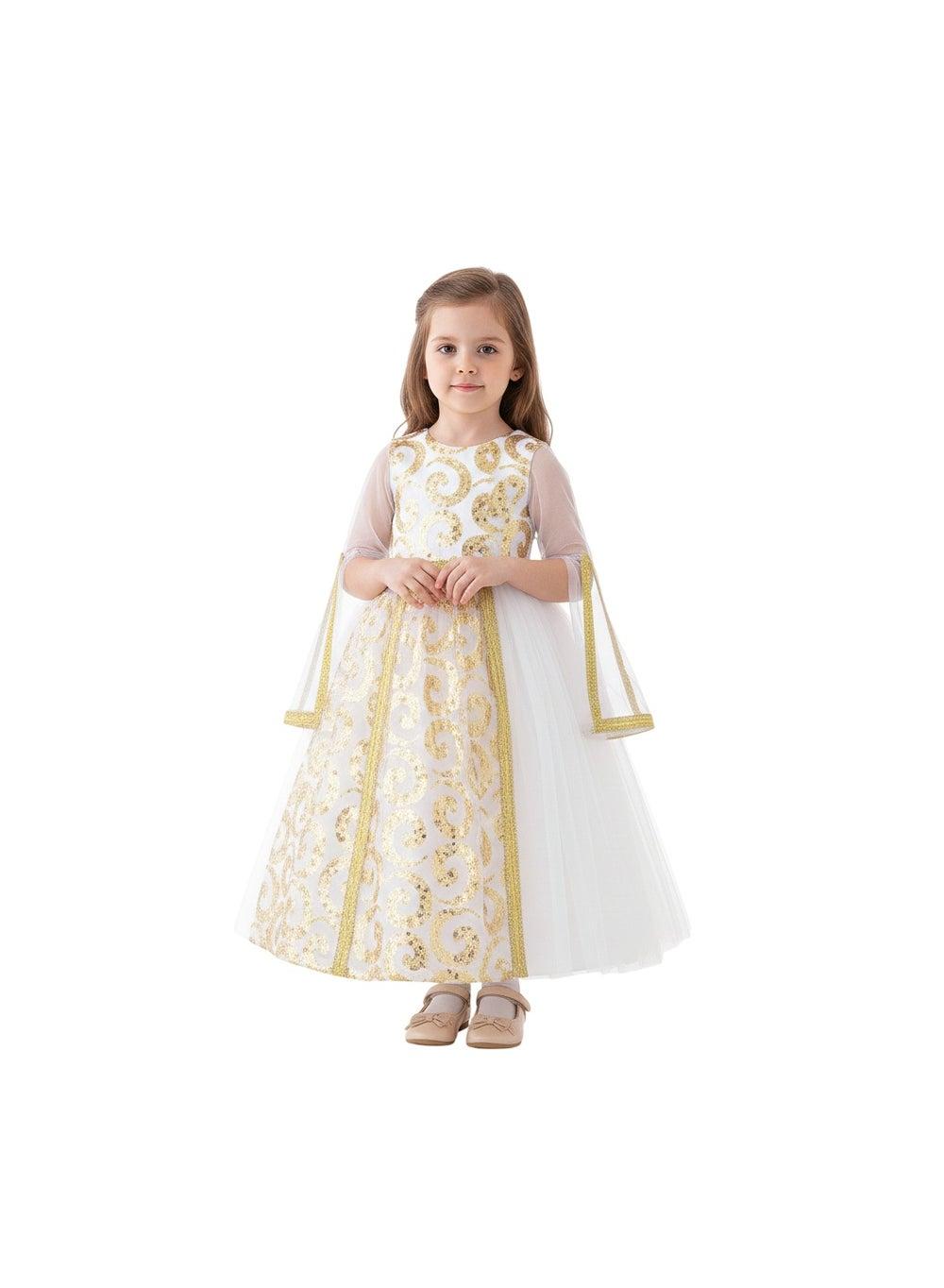 D'Daniela Royal Radiance White Arabic Jalabiya - Image 1