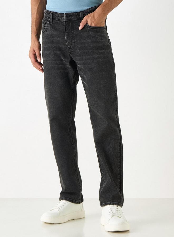 Lee Cooper Grey Straight Fit Cotton Jeans - Image 1