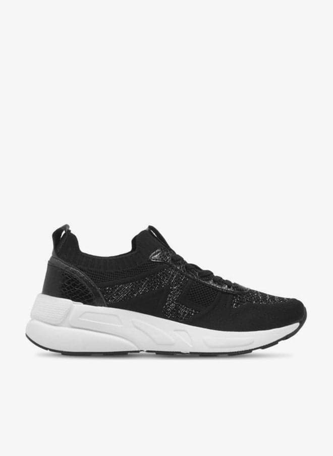 Black Lace Detail Slip-On Sneakers B0006900 - Image 1