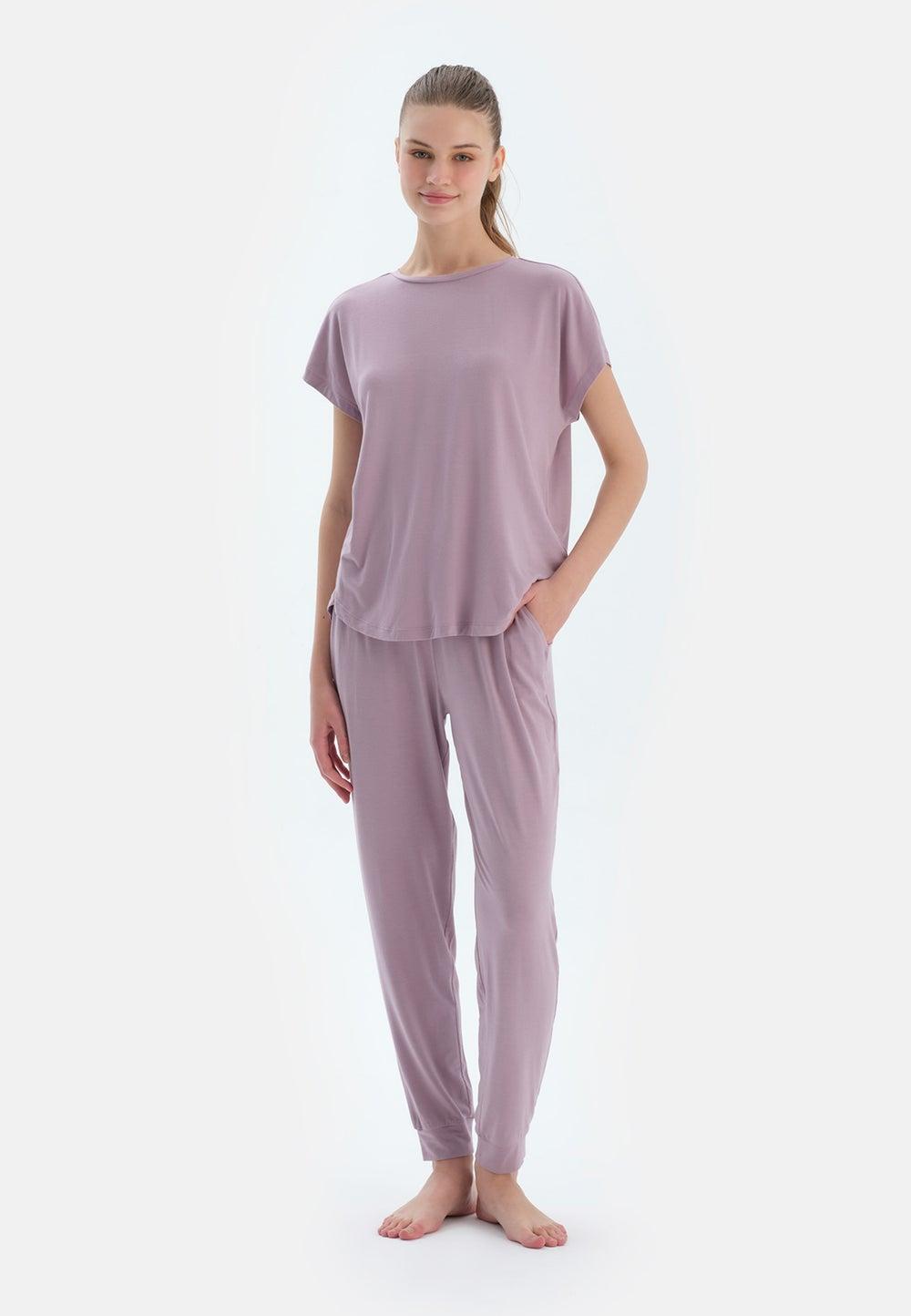 Light Lilac Cotton Blend Pajama Set 25Sw17740Bb 338 - Image 1