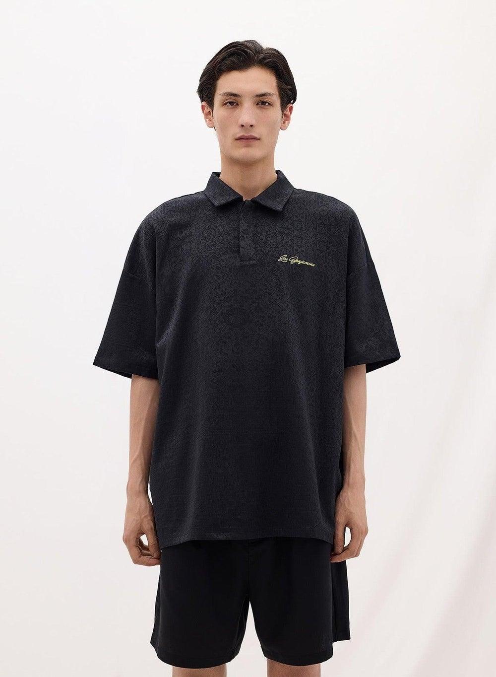 POLO 014 Oversized Black Logo Polo Shirt - Image 1