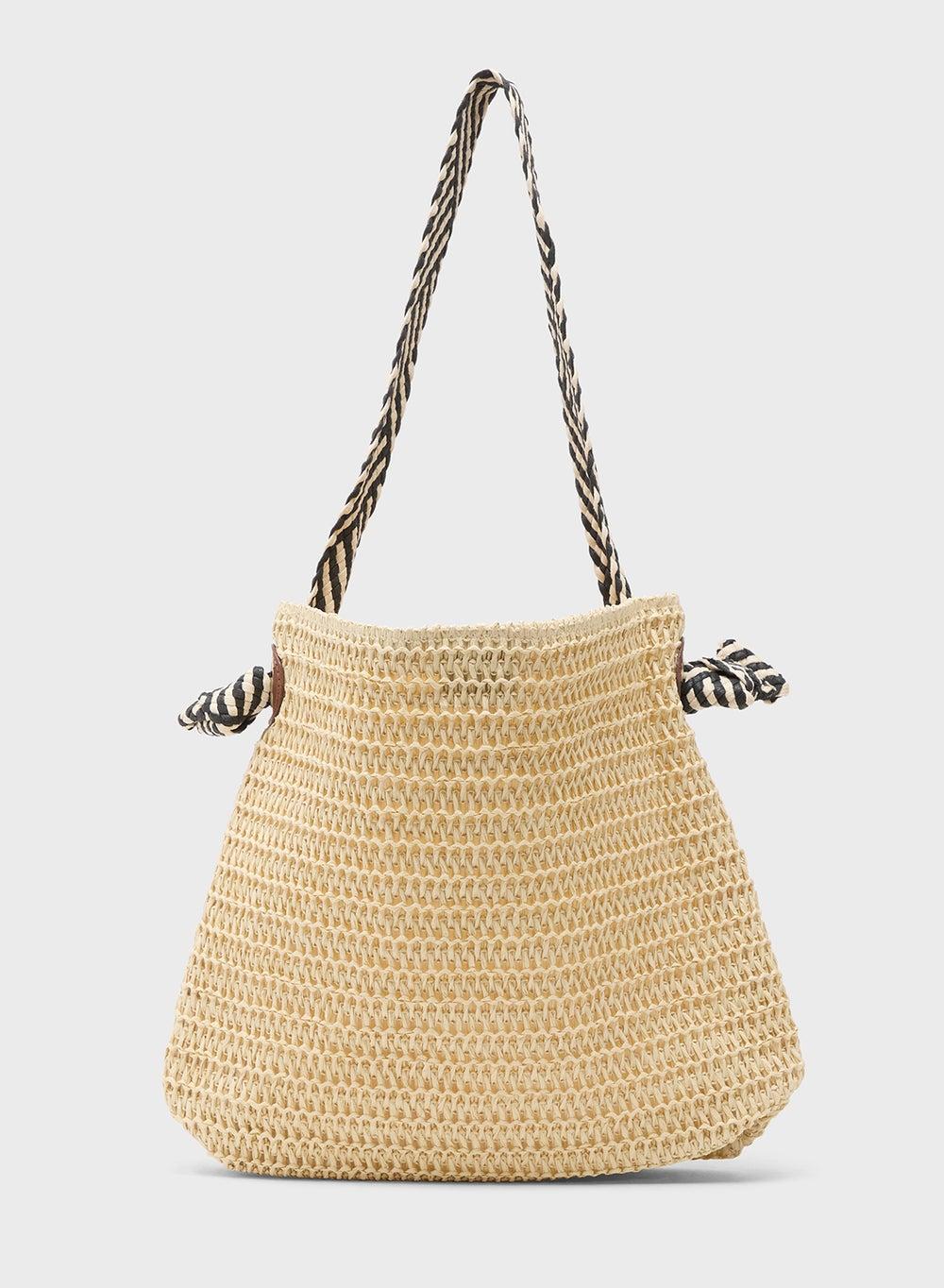Beige Raffia Woven Tote Bag MG1713 - Image 1