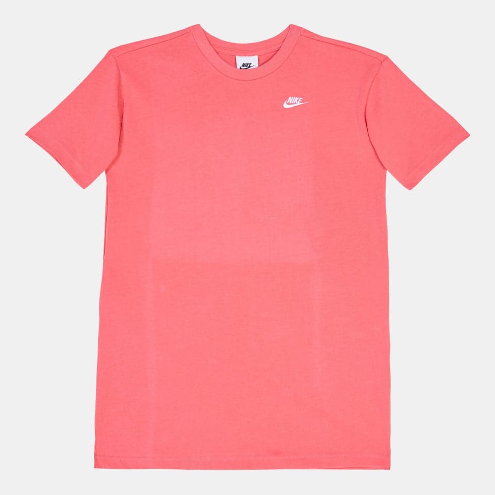 Girls’ Coral Pink Cotton T-Shirt Dress Futura Logo - Image 1