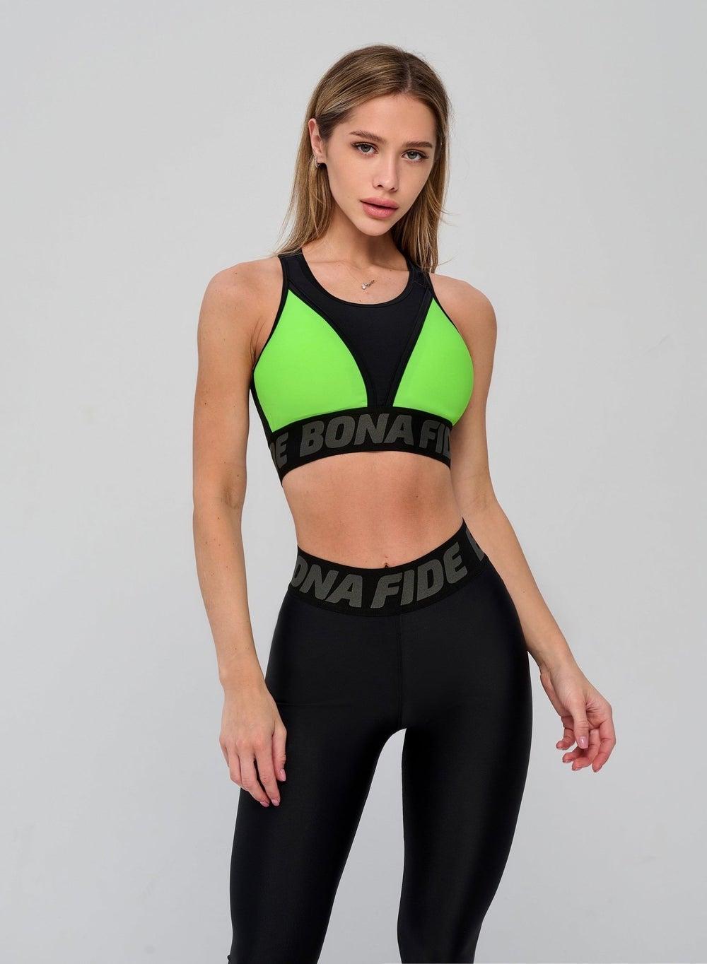 Bona Fide High Impact Sports Bra Acid Green - Image 1
